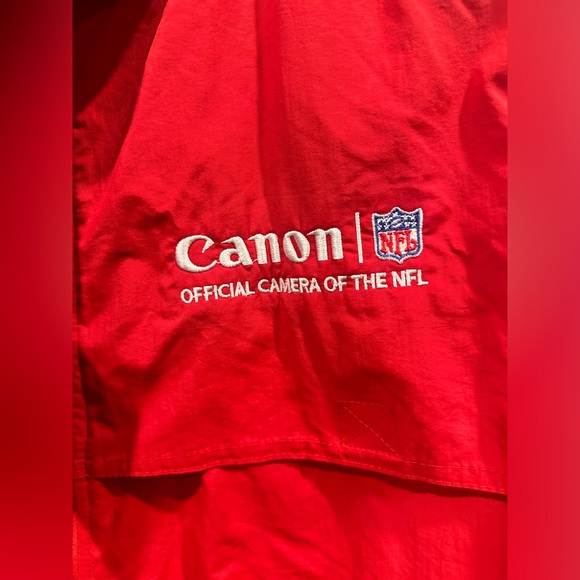 NWT Vintage Men’s NFL Canon Official Camera Red Full Zip Fleece Vest- Size XL - Picture 2 of 12